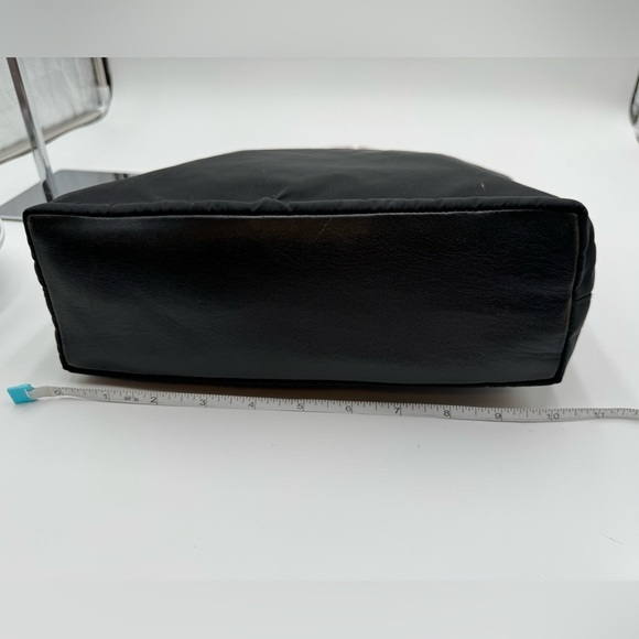 Prada - Authentic - Black Canvas & Leather Shoulder Bag with Metal Handles - Picture 14 of 16